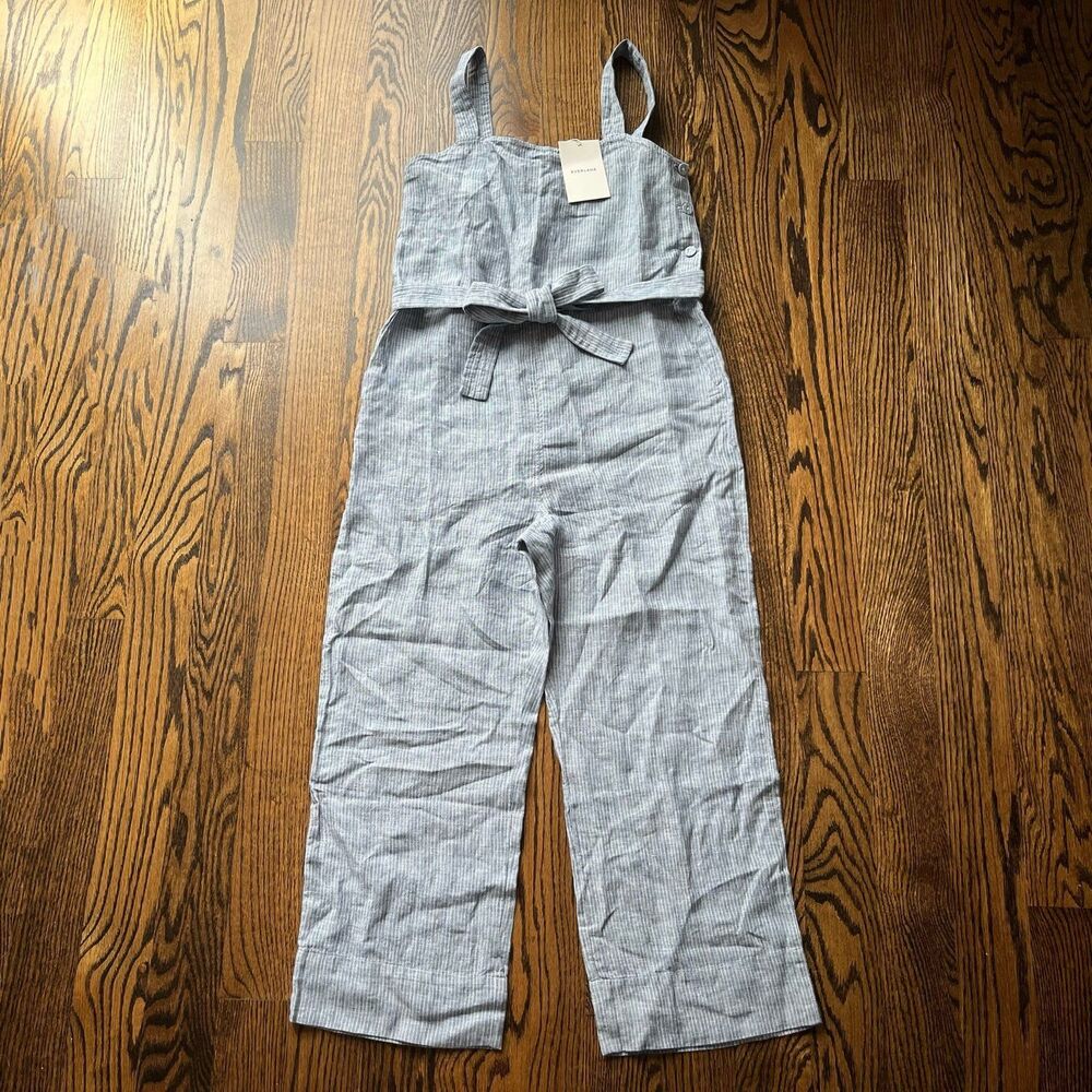 NWT - Everlane the European Flax Linen Side Button Jumpsuit (Size 2)